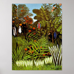 Henri Rousseau - Exotic Landscape Jungle Art Poster