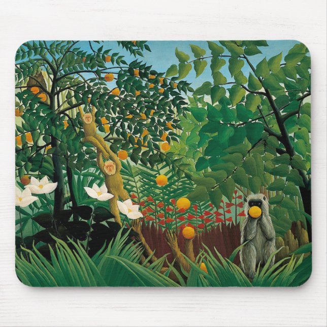 Henri Rousseau Exotic Landscape Mouse Pad (Front)