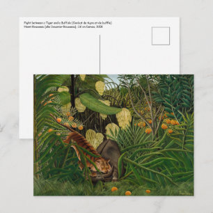 Henri Rousseau - Fight between a Tiger and a Buffa Postcard