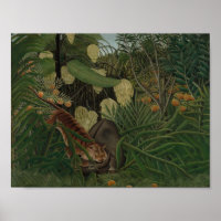 Henri Rousseau - Fight Between a Tiger