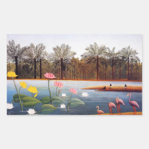 Henri Rousseau Flamingoes Stickers