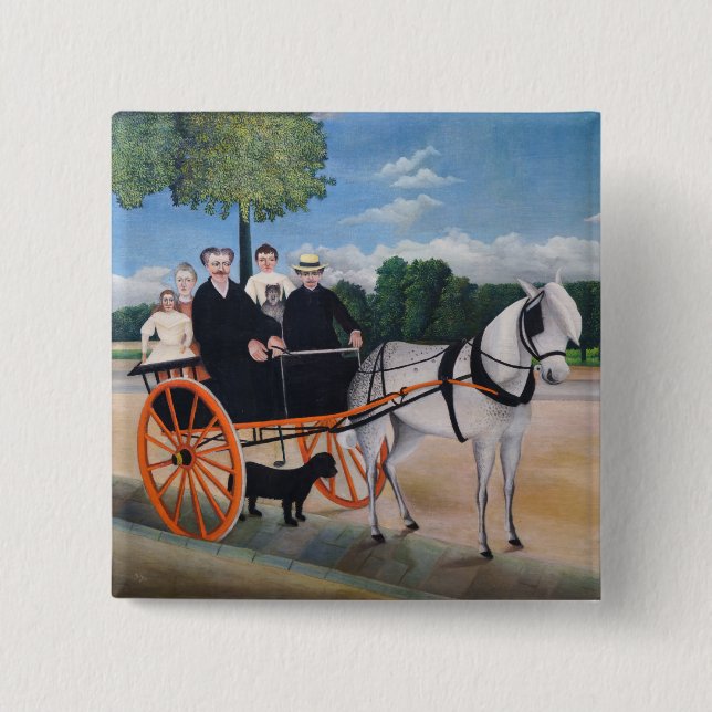 Henri Rousseau - La Carriole du pere Junier 2 Inch Square Button (Front)