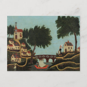 Henri Rousseau- Landscape with Bridge Postcard