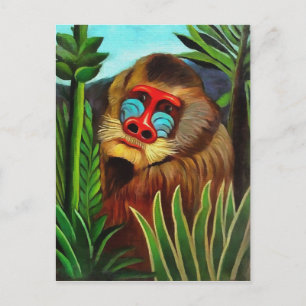 Henri Rousseau Mandrill In The Jungle Vintage Art Postcard