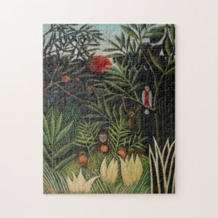 Henri Rousseau - Monkeys & Parrot in Virgin Forest Jigsaw Puzzle