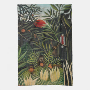 Henri Rousseau - Monkeys & Parrot in Virgin Forest Kitchen Towel