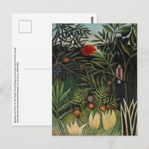 Henri Rousseau - Monkeys & Parrot in Virgin Forest Postcard