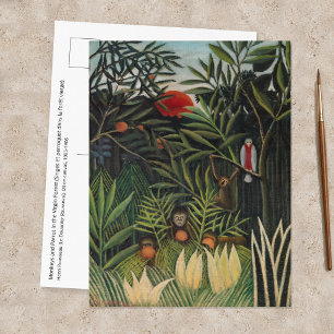 Henri Rousseau - Monkeys & Parrot in Virgin Forest Postcard