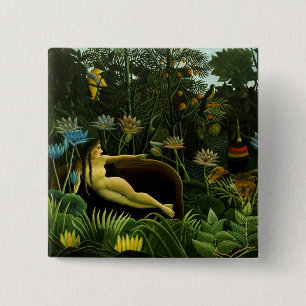 Henri Rousseau Painting 2 Inch Square Button