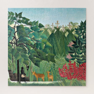Henri Rousseau painting, The Waterfall Jigsaw Puzzle