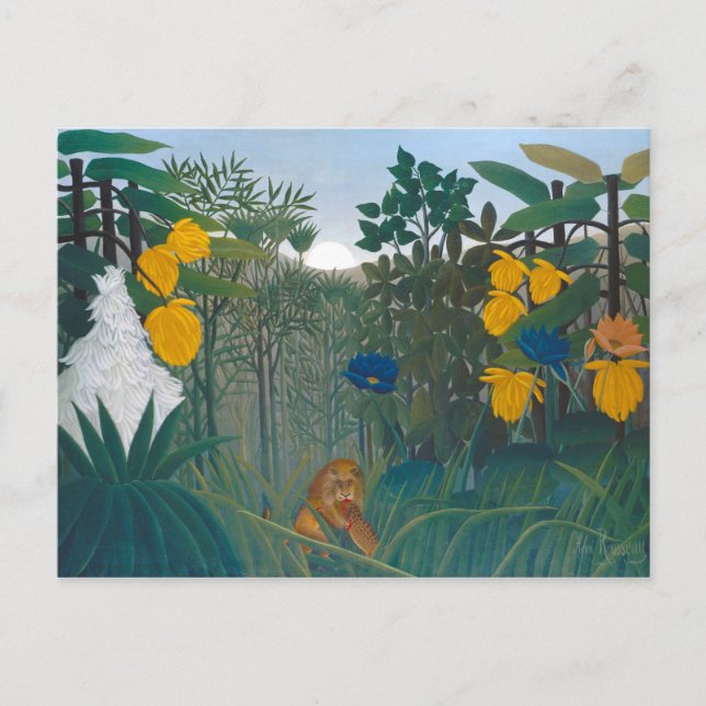 Henri Rousseau Restored Repast of the Lion Artwork Postcard (Front)