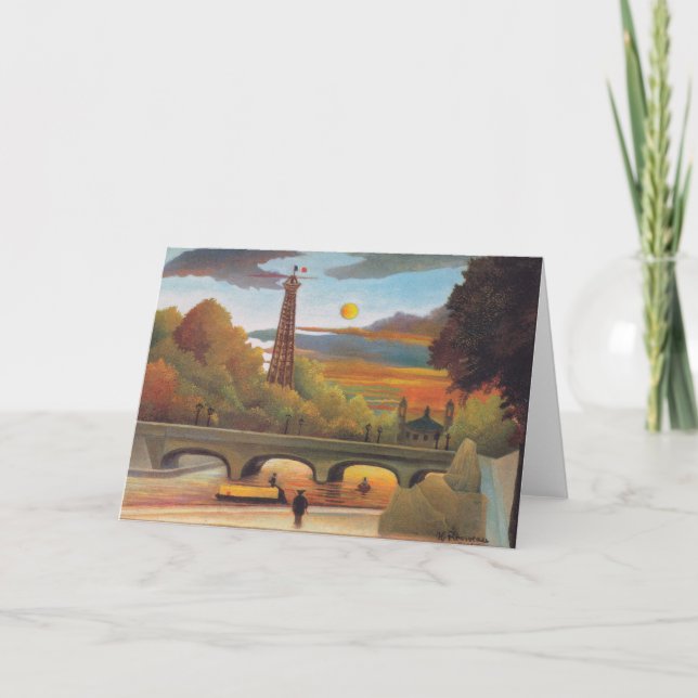 Henri Rousseau - Seine and Eiffel Tower in Sunset Card (Front)
