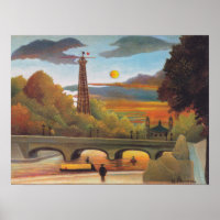 Henri Rousseau - Seine and Eiffel Tower in Sunset