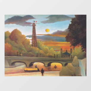Henri Rousseau - Seine and Eiffel Tower in Sunset Window Cling