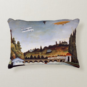 Henri Rousseau - Sevres bridge & hills of Clamart Accent Pillow
