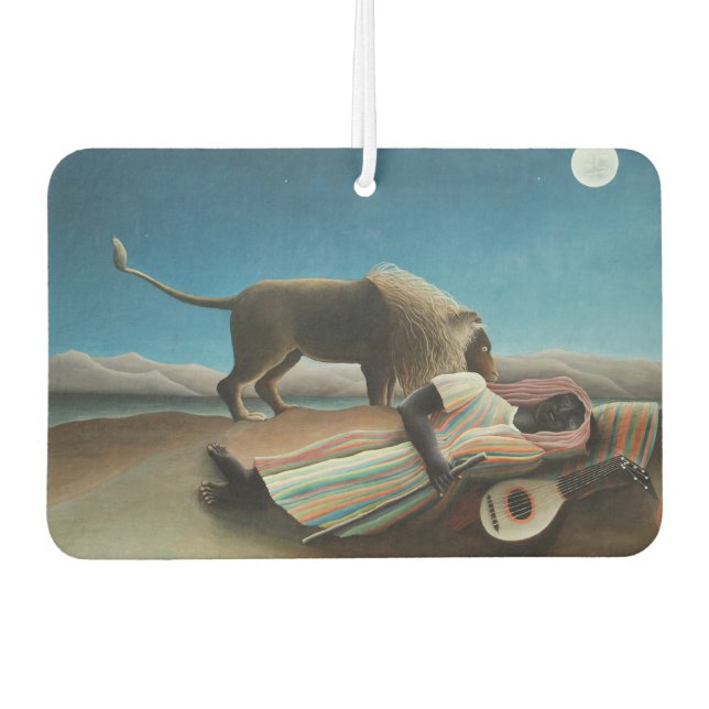 Henri Rousseau Sleeping Gypsy Lion Painting Air Freshener (Front)