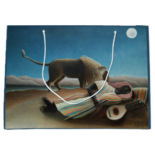Henri Rousseau Sleeping Gypsy Lion Painting Large Gift Bag