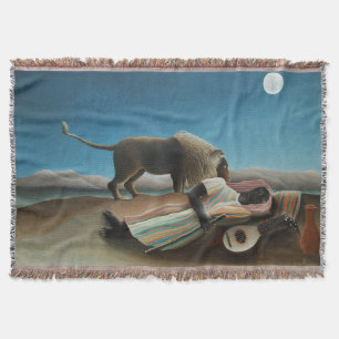 Henri Rousseau Sleeping Gypsy Lion Painting Throw Blanket