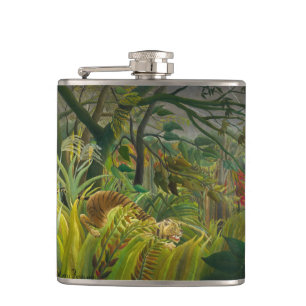 Henri Rousseau - Surprised! Hip Flask