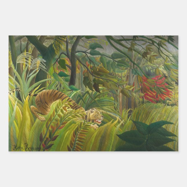 Henri Rousseau - Surprised! Wrapping Paper Sheet (Front)