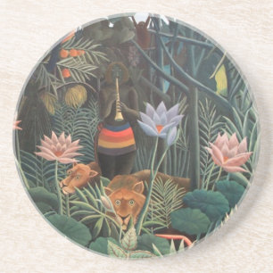 Henri Rousseau The Dream Jungle Flowers Surrealism Coaster