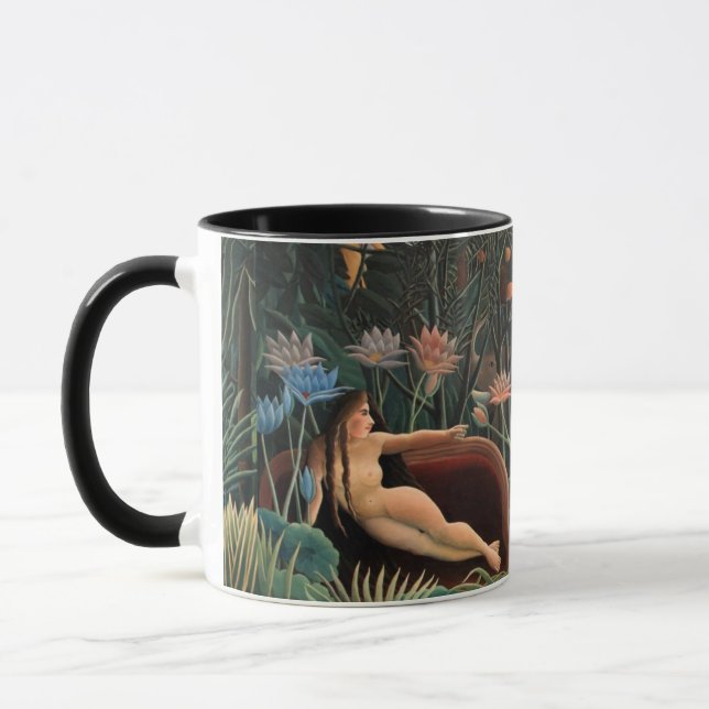 Henri Rousseau The Dream Jungle Flowers Surrealism Mug (Left)