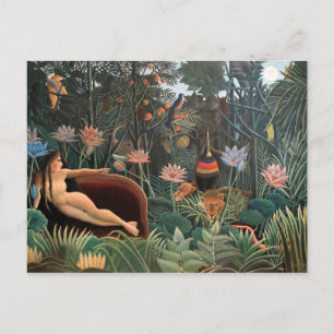 Henri Rousseau The Dream Jungle Flowers Surrealism Postcard