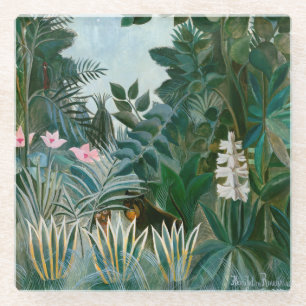 Henri Rousseau - The Equatorial Jungle Glass Coaster