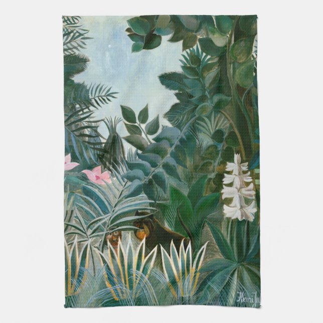 Henri Rousseau - The Equatorial Jungle Kitchen Towel (Vertical)