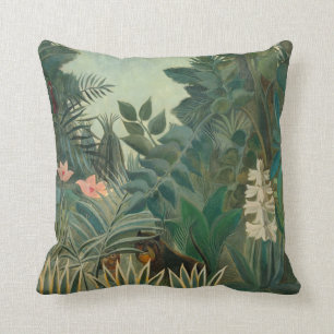 Henri Rousseau The Equatorial Jungle Throw Pillow
