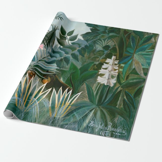 Henri Rousseau - The Equatorial Jungle Wrapping Paper (Unrolled)