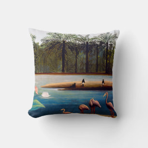 Henri Rousseau - The Flamingoes Throw Pillow