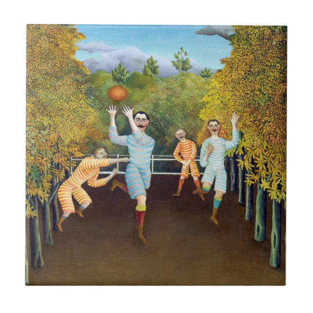 Henri Rousseau - The Football Players Tile (Front)