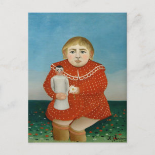 Henri Rousseau- The girl with a doll Postcard