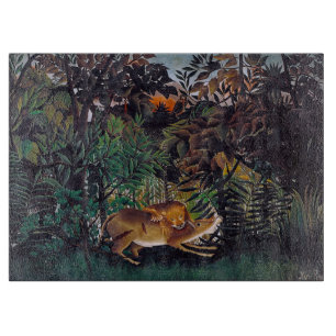 Henri Rousseau - The Hungry Lion Cutting Board