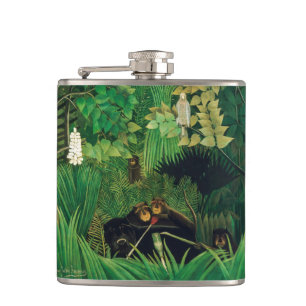 Henri Rousseau - The Merry Jesters Hip Flask