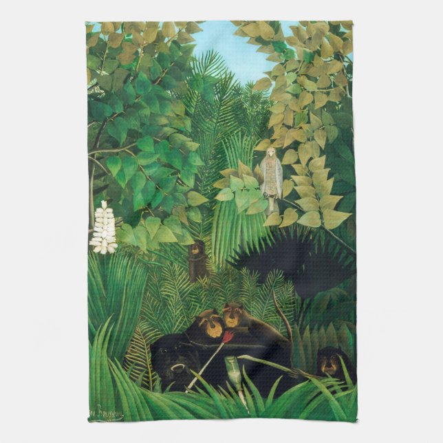 Henri Rousseau - The Merry Jesters Kitchen Towel (Vertical)