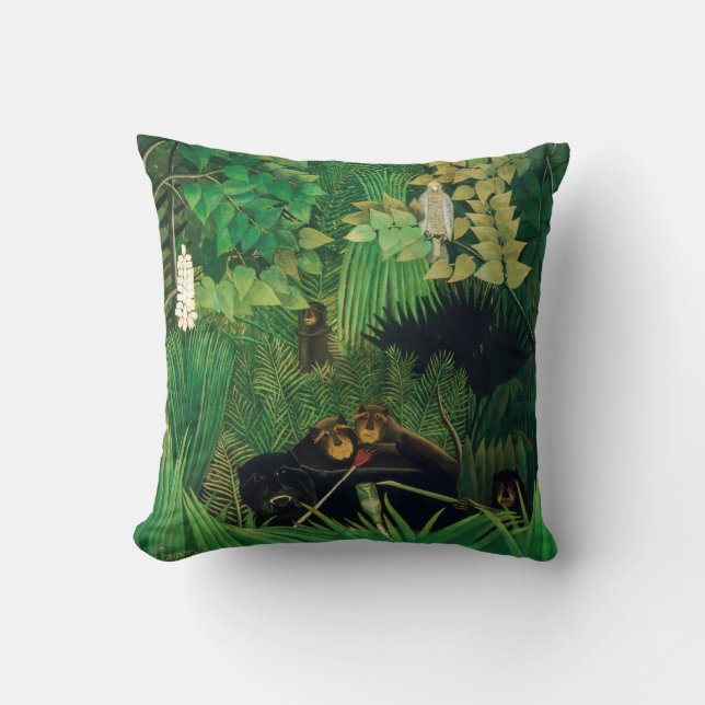 Henri Rousseau - The Merry Jesters Throw Pillow (Front)