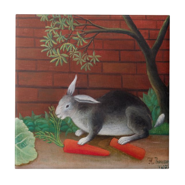 Henri Rousseau - The Rabbit's Meal Tile (Front)