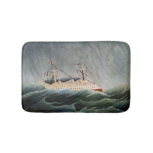 Henri Rousseau - The Ship in the Tempest Bath Mat