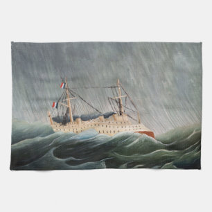 Henri Rousseau - The Ship in the Tempest Kitchen Towel