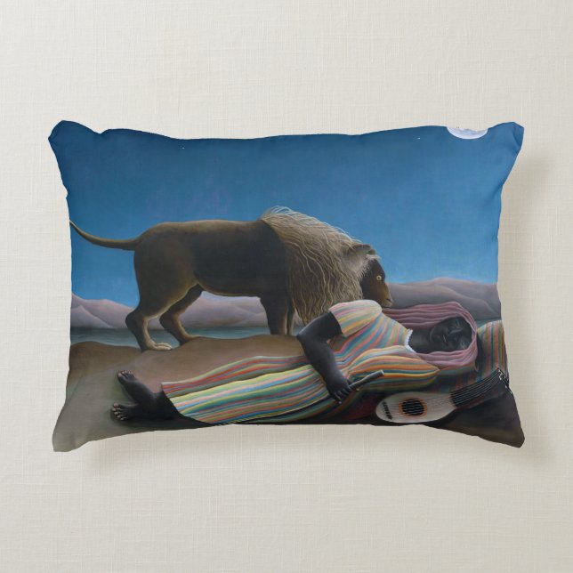 Henri Rousseau - The Sleeping Gypsy Accent Pillow (Front)