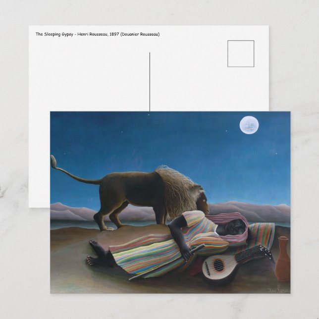 Henri Rousseau - The Sleeping Gypsy Postcard (Front/Back)