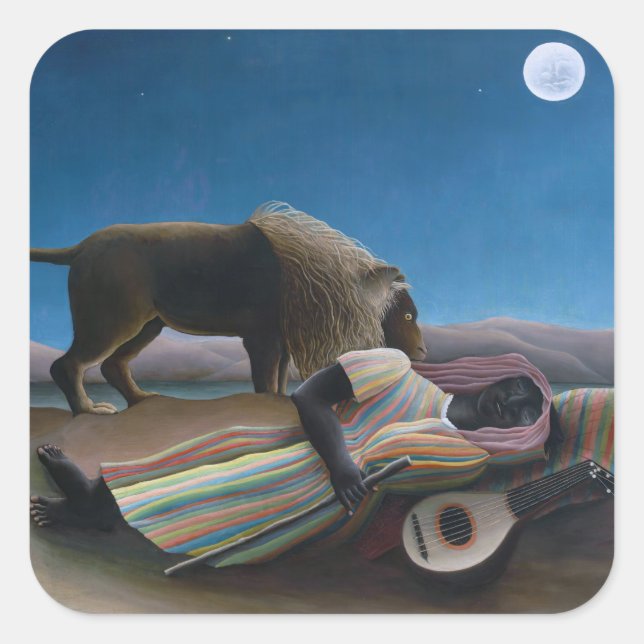 Henri Rousseau - The Sleeping Gypsy Square Sticker (Front)