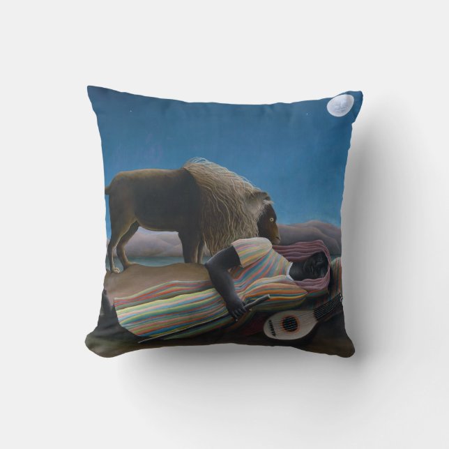 Henri Rousseau - The Sleeping Gypsy Throw Pillow (Front)