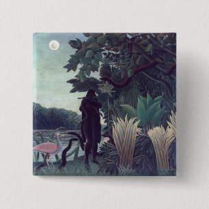 Henri Rousseau - The Snake Charmer 2 Inch Square Button