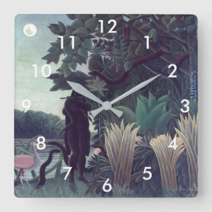 Henri Rousseau - The Snake Charmer Square Wall Clock