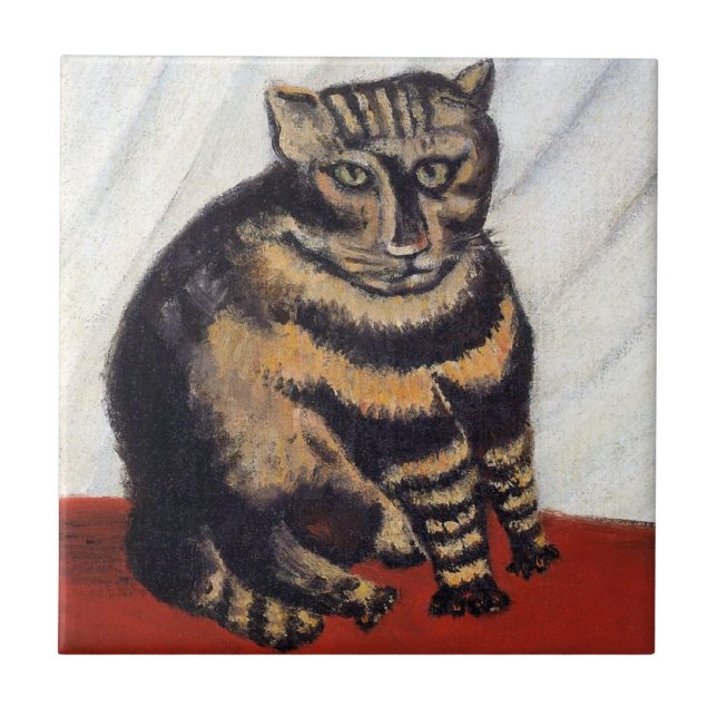 Henri Rousseau - The Tiger Cat ( Le Chat Tigre ) Tile (Front)