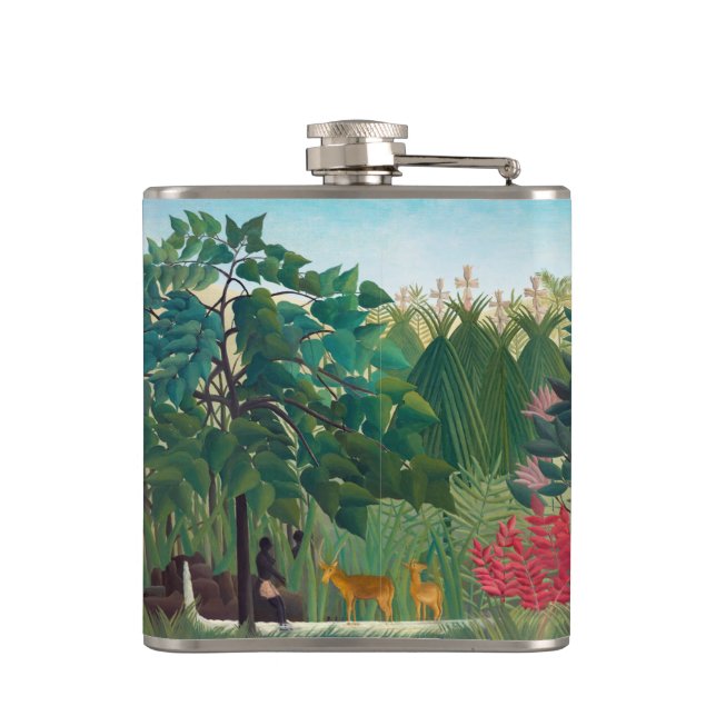 Henri Rousseau - The Waterfall Hip Flask (Back)