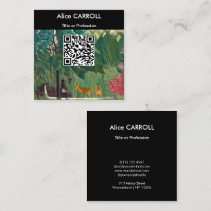Henri Rousseau - The Waterfall - QR Code Square Business Card